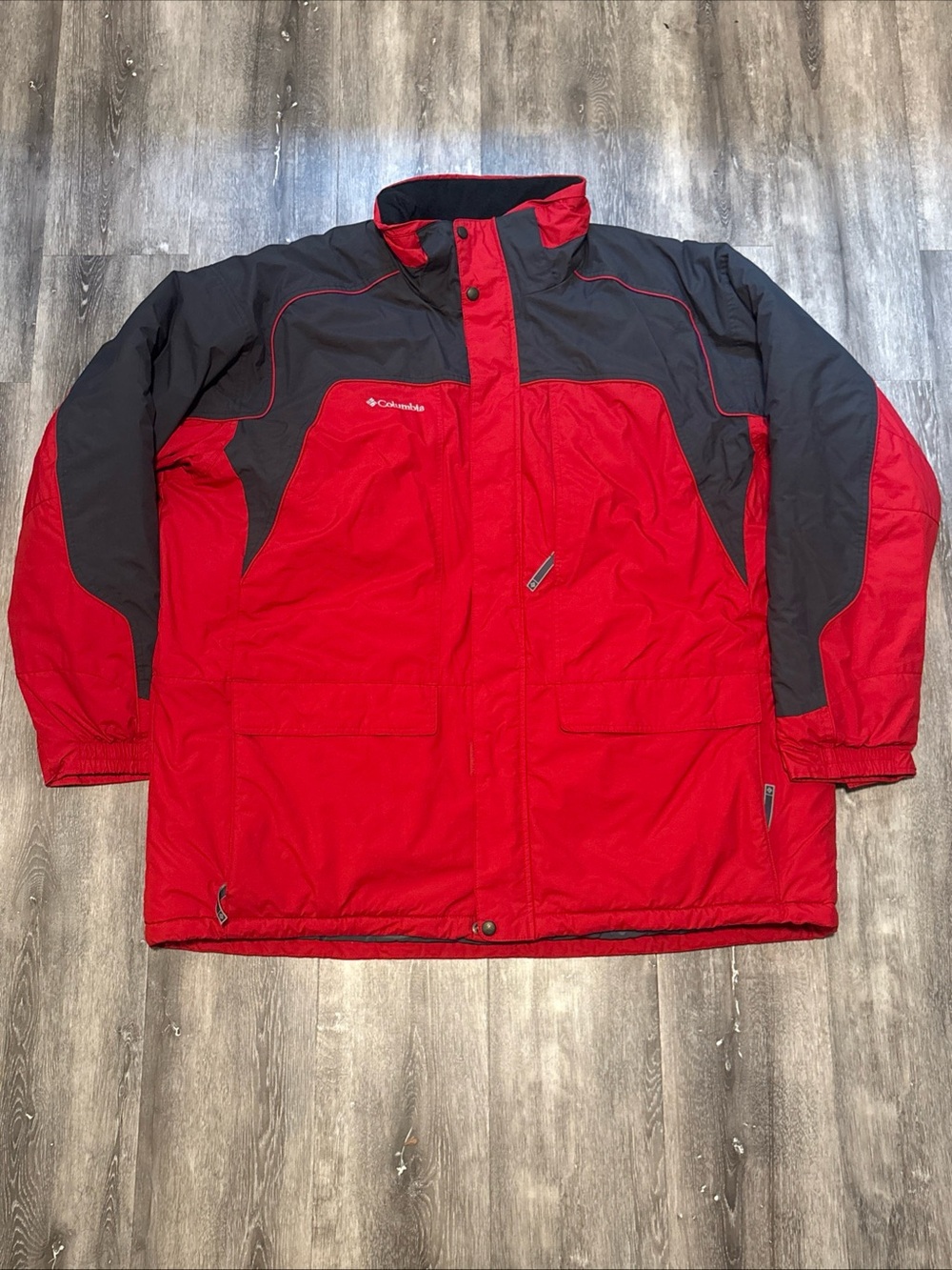 Columbia Men's Red and Charcoal Full Zip Ski Jacket